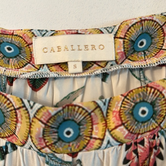 Caballero Size Small Long Sleeve Square neck Jungle Pattern Blous - Picture 2 of 7